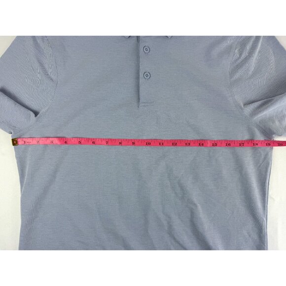 Lululemon Mens Polo Shirt Light Blue Heathered Poly Blend Medium Stretch - Picture 6 of 6